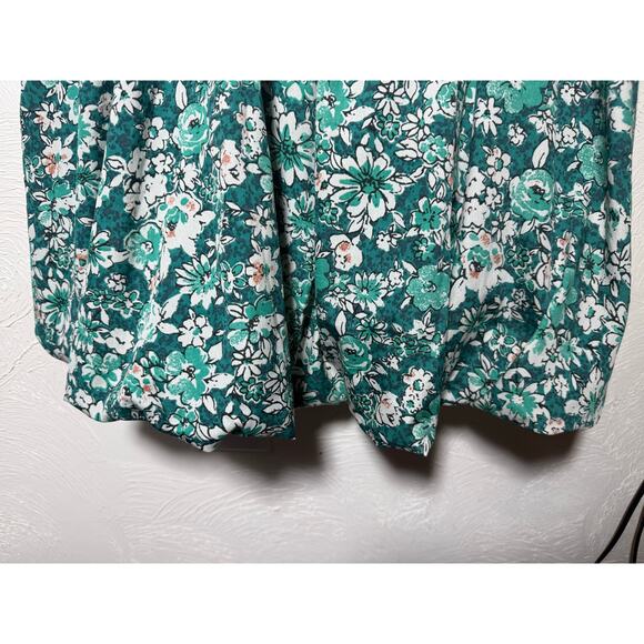 Land of the Free Women's Green Floral Tank Ruffled Lines Short Dress Large - Picture 13 of 13